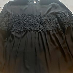 Express black with lace blouse